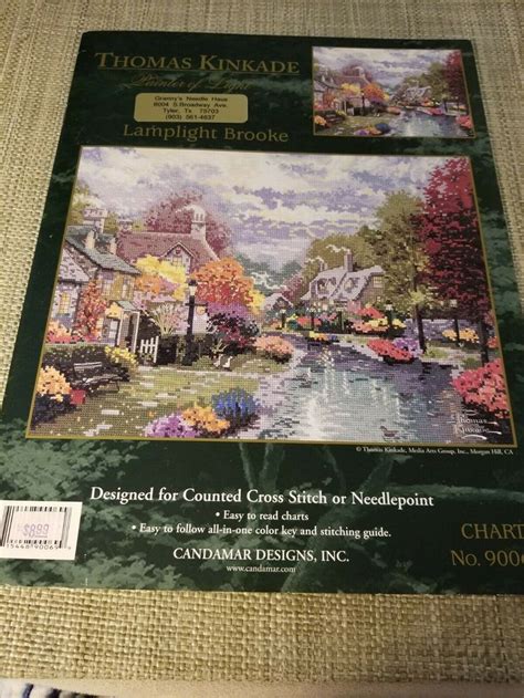 Thomas Kinkade Lamplight Brook Cross Stitch Chart Candamar