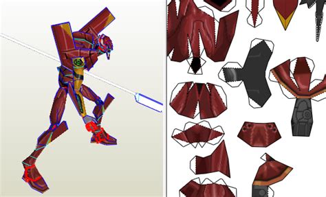 Eva 02 Evangelion En Papercraft 30582 Kb