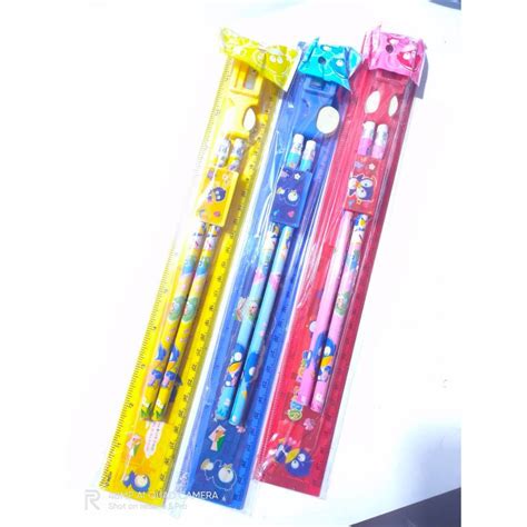 4in1 4by30cm Stationery With Pencil Ruler Eraser Pencil Sharpener Prizes For Primary School