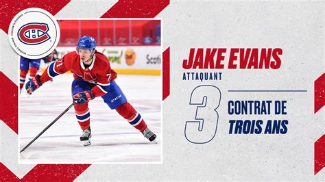 Prolongation De Contrat De Trois Saisons Pour Jake Evans Canadiens De