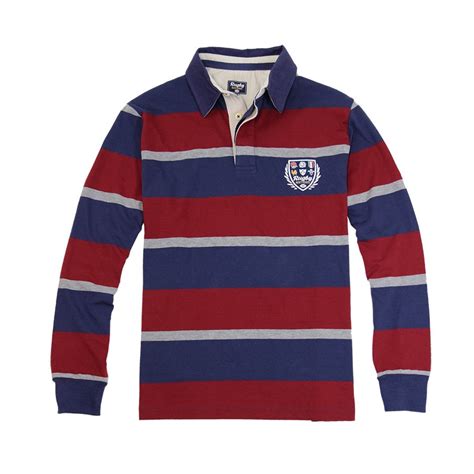 Striped Bleu And Burgundy Polo Shirt Rugby Nations