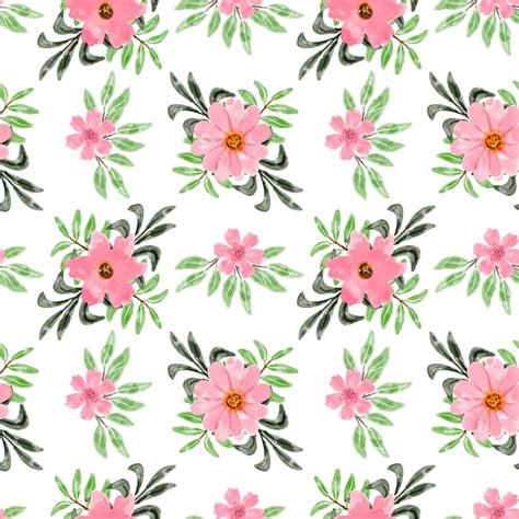 Premium Vector Pink Floral Watercolor Seamless Pattern