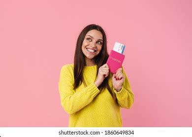 Happy Brunette Girl Smiling While Posing Stock Photo Shutterstock