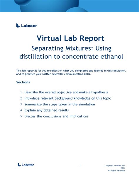 Separating Mixtures Lab MT 1 Copyright Labster ApS 2021 Virtual Lab