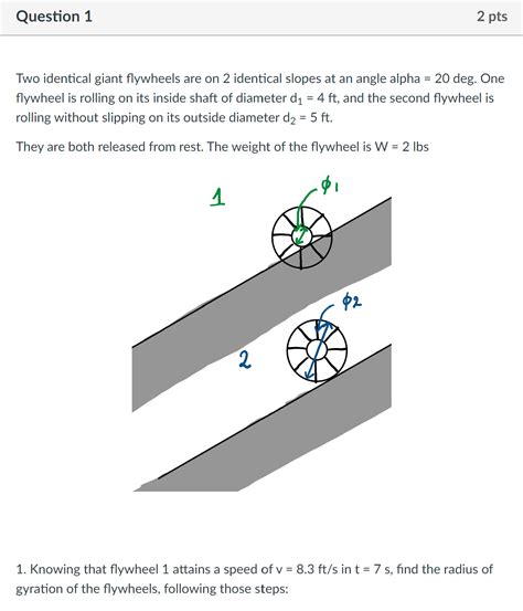 Solved Two Identical Giant Flywheels Are On Identical Chegg