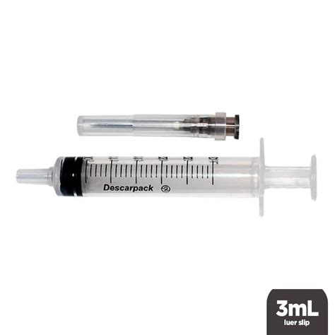 Seringa 3mL Luer Slip Agulha 25x0 70mm Unidade Descarpack