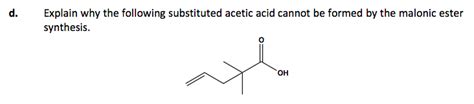 Solved The Malonic Acid synthesis is similar to the | Chegg.com