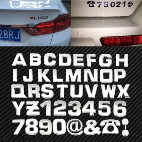 Chrome Silver Letters Alphabet Sticker Emblem Badge Decal Diy For Car Motorcycle 17 37