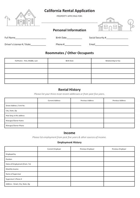 California Rental Application