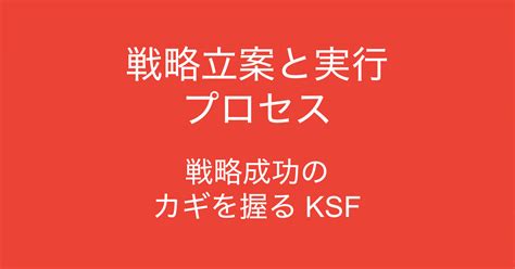 戦略の立案と実行プロセスの全体像、戦略成功のカギを握る Ksf｜多田 翼 読むとマーケティングがおもしろくなるノート