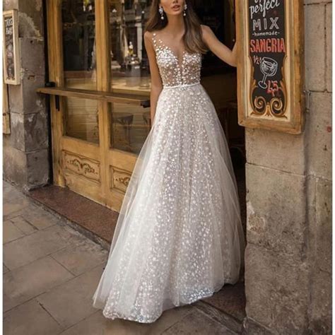 Robe Longue De Soir E Pour Femmes Tenue De Mariage L Gante Col En V