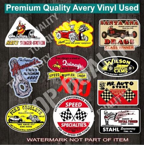 VINTAGE HOT ROD DECAL STICKER GIFT PACK X10 CAR TOOLBOX ISKY SCTA SUN AUTO DECAL EBay Australia