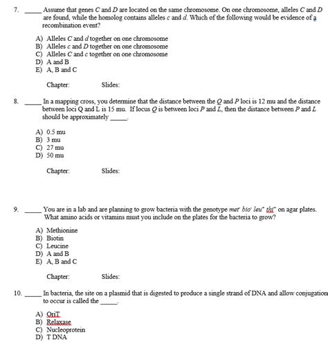 Solved 7. 8. 9. 10. Assume that genes C and D are located on | Chegg.com
