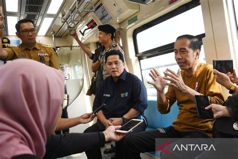 Presiden Jokowi Kembali Jajal Kereta Lrt Jabodebek Antara News