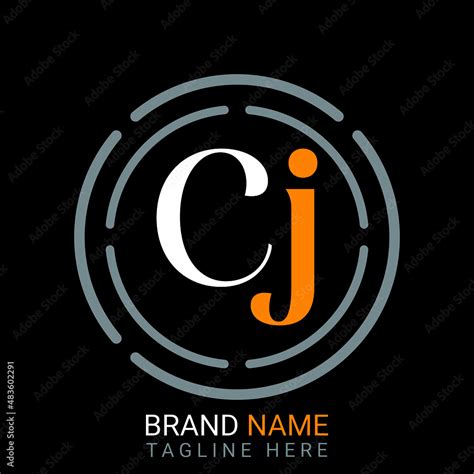 CJ, Letter Logo. black background, Letter CJ Logo Template Vector ...