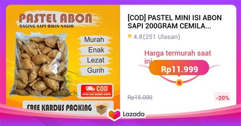 Cod Pastel Mini Isi Abon Sapi Gram Cemilan Instan Makanan Ringan