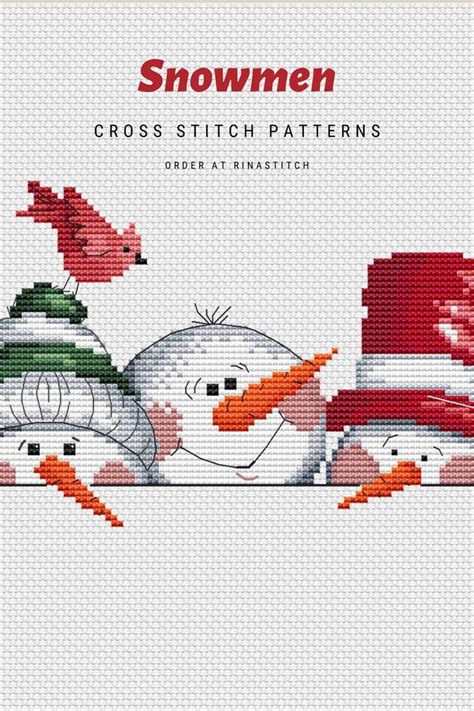 Snowmen Cross Stitch Pattern Christmas Cross Stitch Pdf Cute Snowman