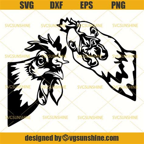 Chicken SVG Rooster SVG DXF EPS PNG Cutting File For Cricut Silhouette