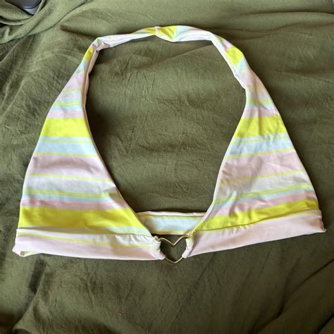 Frankies Bikinis Eden Striped Halter Bikini Top In Depop