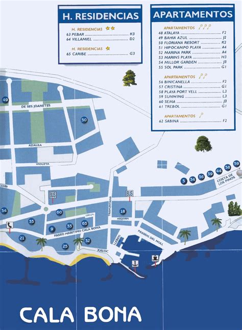 Cala Bona Tourist Map