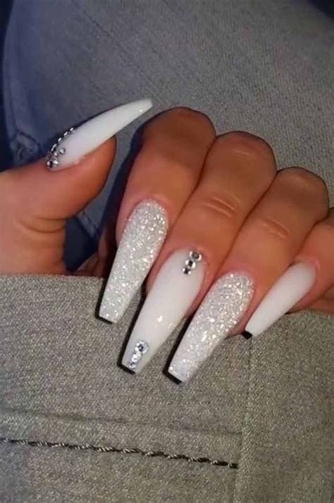 7 Excellent Coffin Nail Designs With Rhinestone Take A Look Nail Art