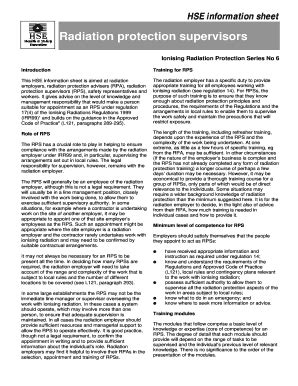 Fillable Online Radiation Protection Supervisors Fax Email Print