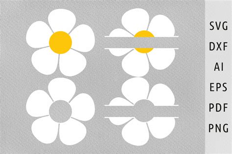 Groovy Flower Clipart Half Daisy Svg Png Grafik Von Julia S Digital