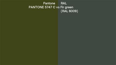 Pantone 5747 C Vs Ral Fir Green Ral 6009 Side By Side Comparison