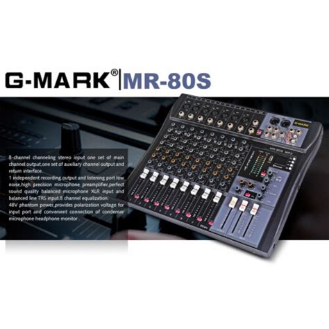 G MARK MR80S Professional Stage 8 Channel Audio Mixer Console With MP3