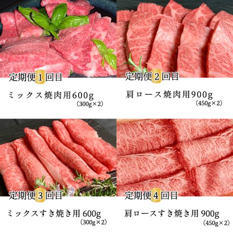 【定期便 4ヶ月】石見和牛お楽しみ定期便 （焼肉・すき焼き）総重量約3kg 島根県邑南町 セゾンのふるさと納税