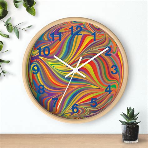 Colorful Analog Unique Wall Clock Kitchen Wall Art Etsy