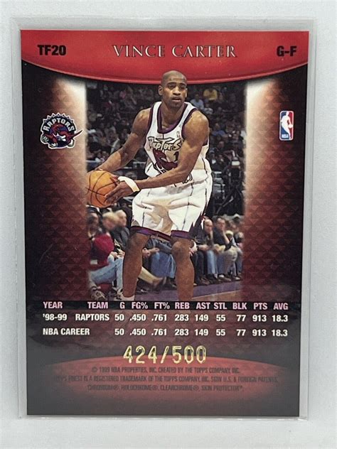 Vince Carter Topps Finest Team Finest Red Tf