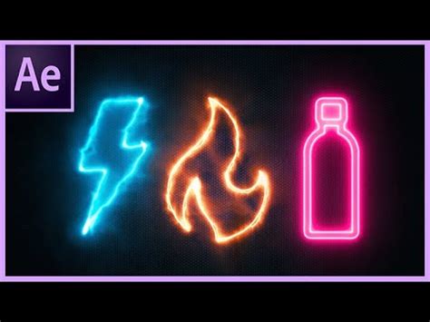 Create Electric Fire And Neon Text And Logo Animations In After