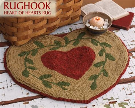 Items Similar To Primitive Heart Rug Hook Paper Pattern Ofg Pfatt On Etsy