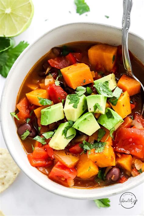 Sweet Potato Black Bean Chili Vegan A Pinch Of Healthy