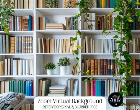 Zoom Background Colored Books on Bookshelf Bookshelf Zoom Professional ...