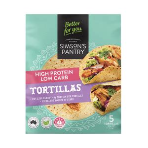 Buy Simsons Pantry Low Carb Tortilla 5 Pack 225g Coles