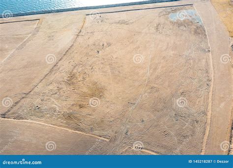 Aerial Top View From The Height Of The Artificially Created Land Area