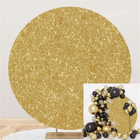 Amazon OERJU Gold Glitter Sequin Round Backdrop Polyester