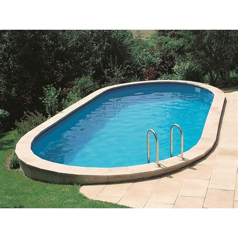 Gre Piscine acier enterrée ovale 8 00 x 4 00 x H 1 20 m SUMATRA avec