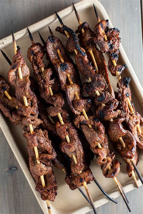 Grilled Beef Skewers with Teriyaki Beer Marinade Recipe - Kitchen Swagger