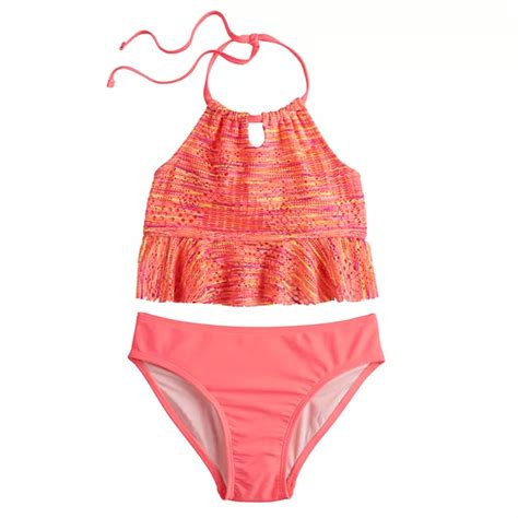 Girls 7 16 So® Meshin Around Midkini Tankini Top And Bottoms Swimsuit Set