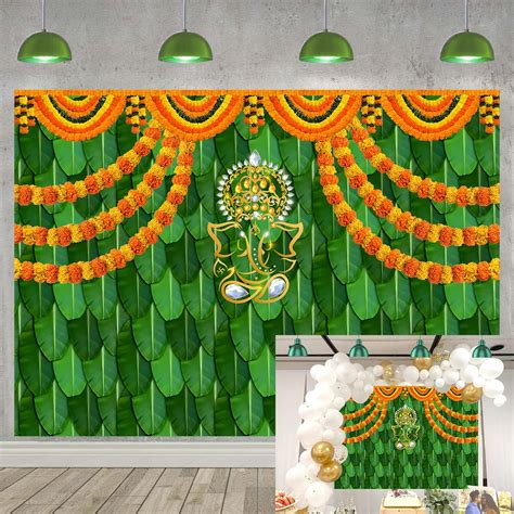 Amazon India Pooja Traditional Backdrop For Photography Marigold