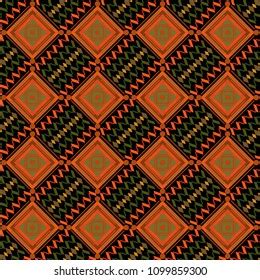 seamless geometric pattern brown black orange stock illustration