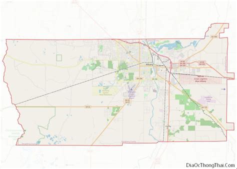 Map of Dougherty County, Georgia - Thong Thai Real