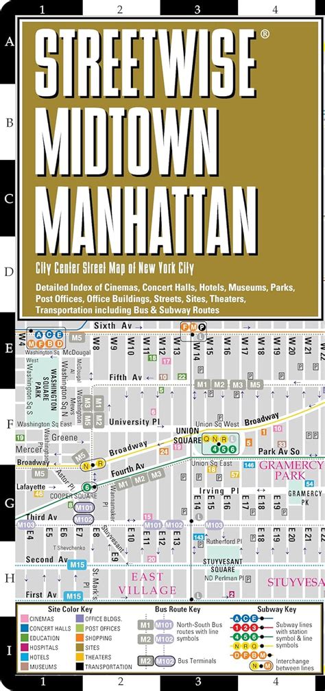 streetwise midtown manhattan map laminated city street map  midtown