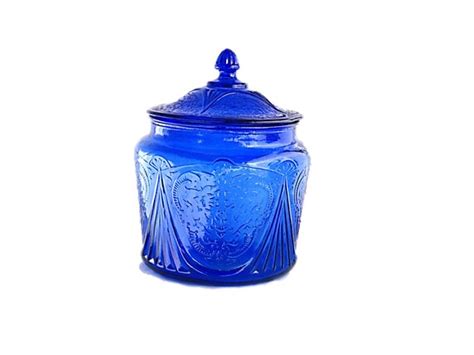 Free Shipping Coupon On Vintage Cookie Jar With Lid Royal Lace Cobalt