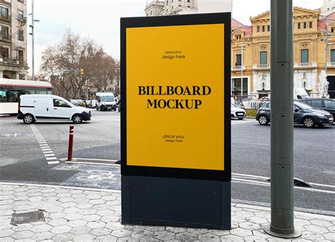 Free Vertical Stand Street Billboard Mockup PSD - Good Mockups