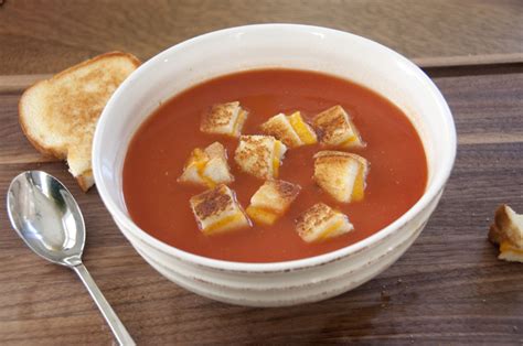 Easy Tomato Soup And Grilled Cheese Croutons Wishes And Dishes