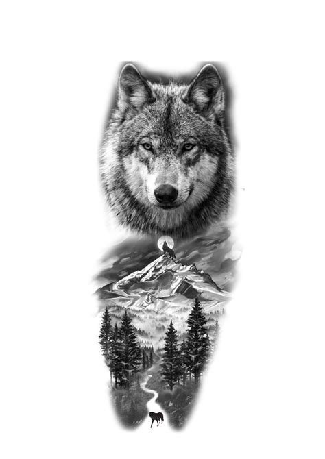 wolf tattoo design | Tatuajes de lobos, Tatuaje de lobo y luna, Diseño ...